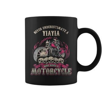 Yiayia Biker Chick Never Underestimate Motorcycle Coffee Mug - Seseable