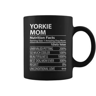 Yorkie Mom Nutrition Facts Funny Yorkie Dog Owner Coffee Mug | Mazezy