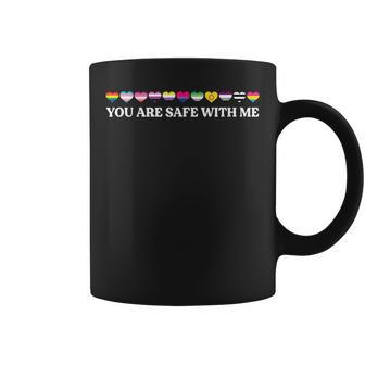 You Are Safe With Me Rainbow Pride Lgbtq Gay Transgender Coffee Mug - Thegiftio UK