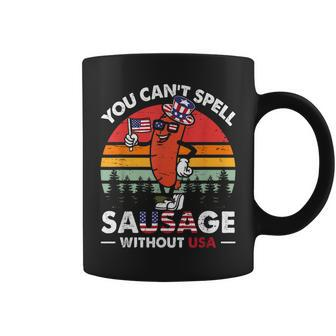 You Cant Spell Sausage Without Usa 4Th Of July American Coffee Mug | Mazezy