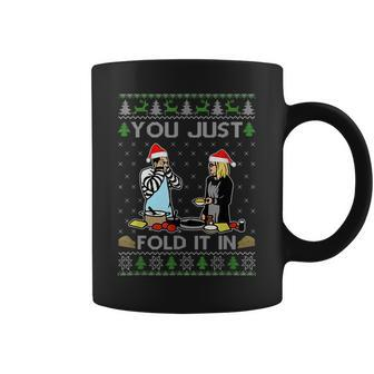 You Just Fold It In Fold In The Cheese Ugly Christmas Pjs IT Funny Gifts Coffee Mug | Mazezy
