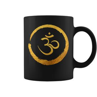 Zen Buddha Energy Symbol Golden Yoga Meditation Harmony Coffee Mug | Mazezy
