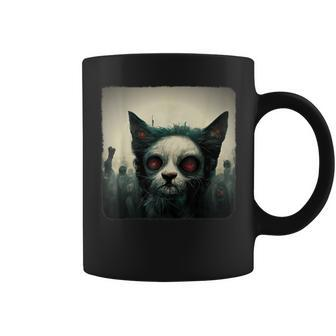 Zombie Cat Aesthetic Evil Scary Horror Halloween Halloween Coffee Mug | Mazezy