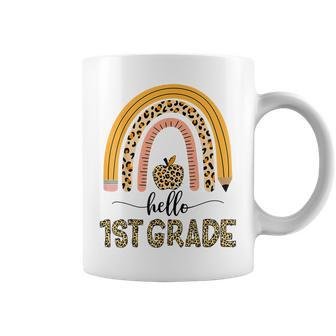 1St Grade Teacher Leopard Rainbow Girls Back To School Coffee Mug - Seseable