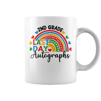 2023 Last Day Autograph School 2Nd Grade Rainbow Graduation Coffee Mug | Mazezy