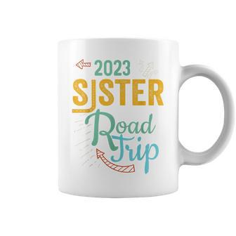 2023 Sister Road Trip Vacation Girls Matching Retro Vintage Coffee Mug - Seseable