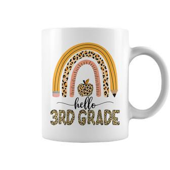 3Rd Grade Teacher Leopard Rainbow Girls Back To School Coffee Mug - Seseable
