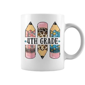 4Th Grade Leopard Pencil Back To School Teachers Students Coffee Mug | Mazezy