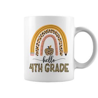 4Th Grade Teacher Leopard Rainbow Girls Back To School Coffee Mug | Mazezy