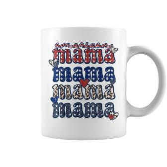 4Th Of July America Mama Retro Usa Flag Patriotic Mom Gifts For Mom Funny Gifts Coffee Mug | Mazezy