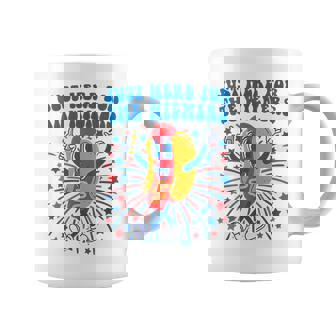 4Th Of July Groovy Hot Dog Im Just Here For The Wieners Coffee Mug - Thegiftio