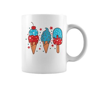 4Th Of July Ice Pops Red White Blue American Flag Patriotic Coffee Mug - Monsterry DE