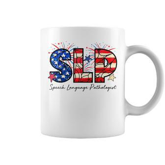 4Th Of July Speech Language Pathologist Slp Us Flag America Coffee Mug | Mazezy