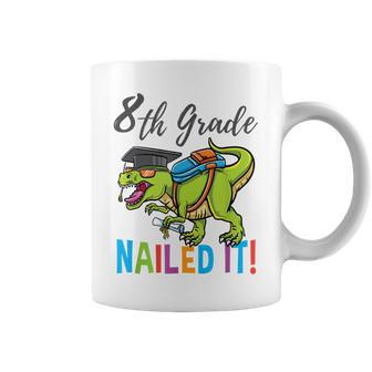 8Th Grade Nailed It Dinosaur Graduation Coffee Mug | Mazezy