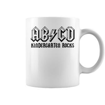 Abcd Rocks Back To School Kindergarten Rocks Funny Teacher Coffee Mug | Mazezy