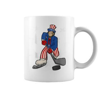 Abraham Lincoln Playing Hockey Funny 4Th Of July Hockey Coffee Mug | Mazezy