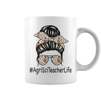 Agricultural Science Teacher Life Messy Bun Back To School Coffee Mug | Mazezy
