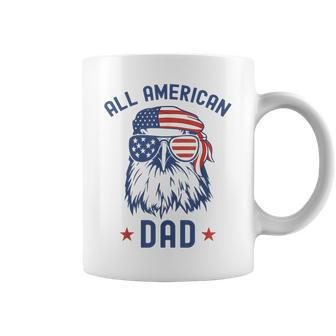 All American Dad Patriotic Eagle Sunglasses Us Flag 4Th July Gift For Mens Coffee Mug - Monsterry