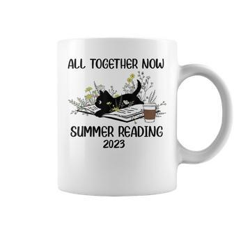 All Together Now Summer Reading 2023 Groovy Cat Book Lover Reading Funny Designs Funny Gifts Coffee Mug | Mazezy AU