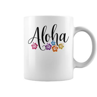 Aloha Hawaiian Hibiscus Flower Surfer Maui Kauai Hawaii Coffee Mug - Seseable
