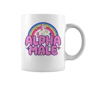 Alpha Male Unicorn Funny Sarcastic Ironic Weird Y2k Humor Alpha Funny Gifts Coffee Mug | Mazezy