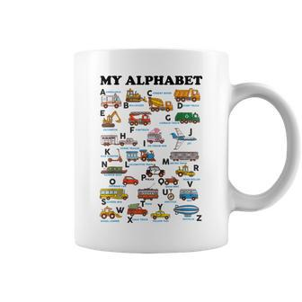 Alphabet Construction Vehicles Abc Learning Teaching Coffee Mug - Seseable