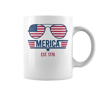 America Est 1776 4Th Of July Patriotic Usa Flag Sunglasses Coffee Mug | Mazezy