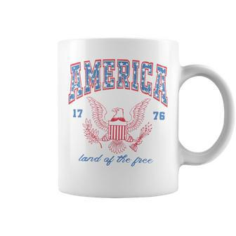 America Land Of The Free 1776 Eagle 4Th Of July Women Men 1776 Funny Gifts Coffee Mug | Mazezy