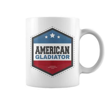 American Gladiator Usa Flag Gym Sports Quote Humor Coffee Mug - Seseable