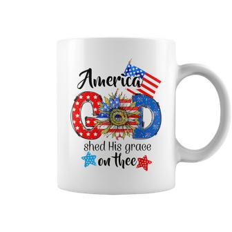 American God Shed His Grace On Thee Christian 4Th Of July Coffee Mug | Mazezy