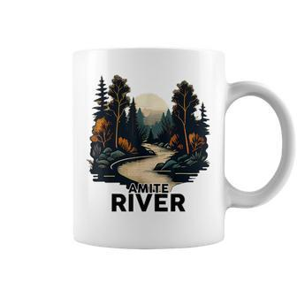 Amite River Retro Minimalist River Amite Coffee Mug | Mazezy