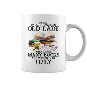 An Old Lady Who Reads Many Books And Was Born In July Coffee Mug - Seseable