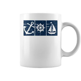 Anchor Wheel And Sailboat Coffee Mug | Mazezy
