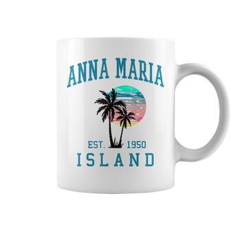 Anna Maria Island Florida Vintage Beach Palm Trees Summer Coffee Mug - Seseable