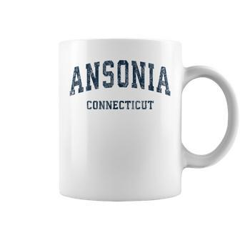 Ansonia Connecticut Ct Vintage Varsity Sports Navy Coffee Mug | Mazezy
