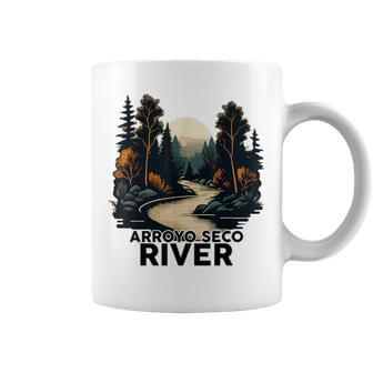 Arroyo Seco River Retro Minimalist River Arroyo Seco Coffee Mug | Mazezy