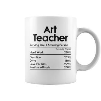 Art Teacher Nutrition Facts Teachers Funny Gift Coffee Mug | Mazezy