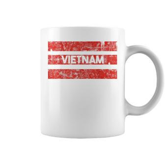 Asia Vietnamese Vietnam Viet Pride Proud Flag Red Stripes Coffee Mug | Mazezy