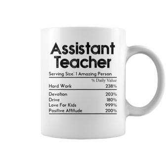 Assistant Teacher Nutrition Facts Teachers Funny Gift Coffee Mug | Mazezy