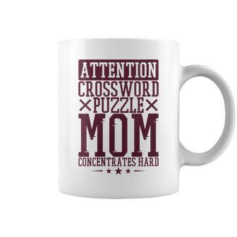 Attention Crossword Puzzle Mom Concentrates Hard Coffee Mug | Mazezy