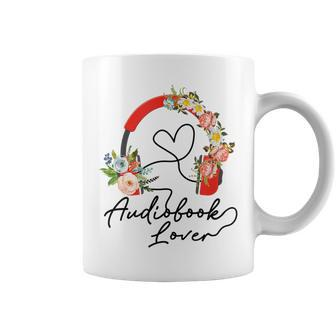 Audiobook Lover Floral Headphones Bookish Reader Audio Book Coffee Mug | Mazezy