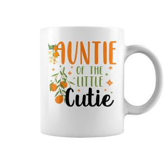 Auntie Little Cutie Baby Shower Orange 1St Birthday Party  Coffee Mug