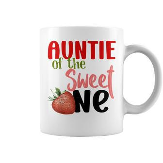Auntie The Sweet One Strawberry Birthday Family Party Coffee Mug - Monsterry AU