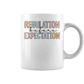 Autism Awareness Acceptance Regulation Before Expectation Coffee Mug - Monsterry