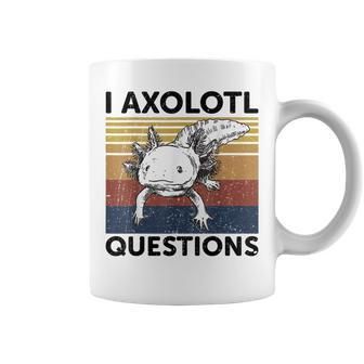I Axolotl Questions Cute Axolotl Retro Coffee Mug - Seseable