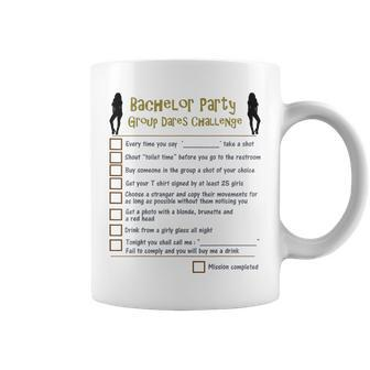 Bachelor Party Checklist Group Dares Challenge Stag Do Game Coffee Mug | Mazezy