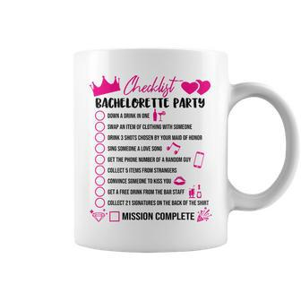 Bachelorette Party Checklist Game Girls Night Out Bride Fun Coffee Mug | Mazezy