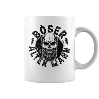 Bad Old Man Skull Skull With Beard Coffee Mug | Mazezy