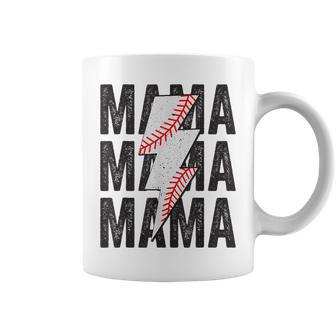 Baseball Mama Mom Lightning Bolt Mother's Day Coffee Mug - Monsterry AU