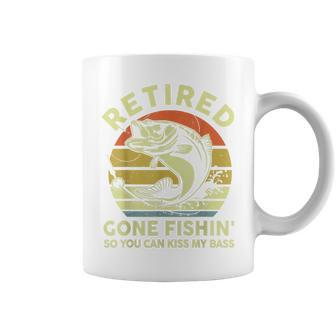 Bass Fish Papa Grandpa Retirement Retired Gone Fishing Coffee Mug